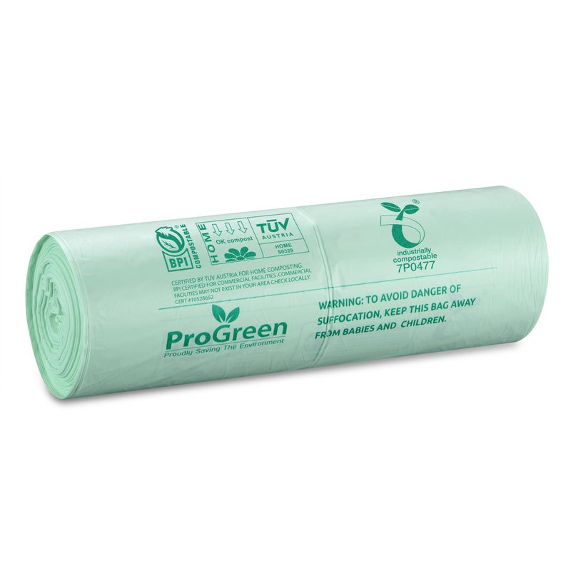 ProGreen Compostable Trash Bags 3 Gallon, Extra Thick 0.71 Mil, 100 Count, Small Kitchen Compost Bin Bags, Food Scraps Yard Waste Bags, Compost ASTM D6400 BPI and TÃœV AUSTRIA Certified - Image 5